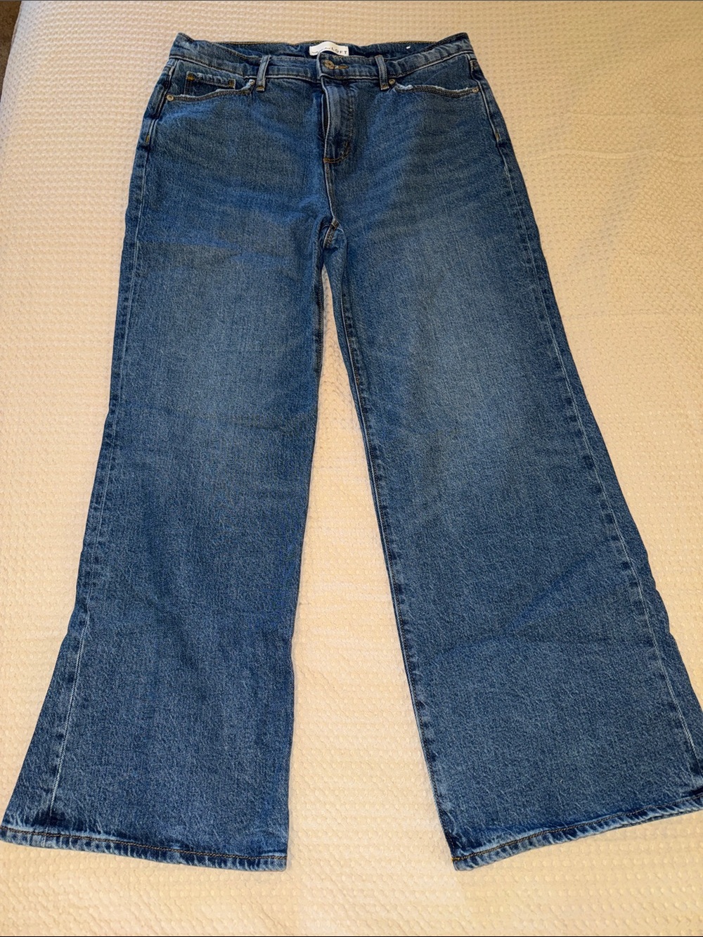 LOFT Wide-Leg Flare Jeans in Medium Blue Wash